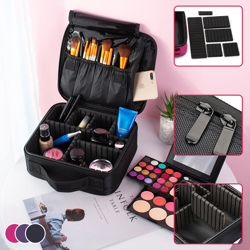 Makeup Cosmetic Storage Bag with Adjustable Compartment
