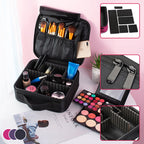 Makeup Cosmetic Storage Bag with Adjustable Compartment