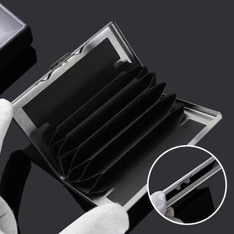 Ultral thin card case with theft and demagnetization protection