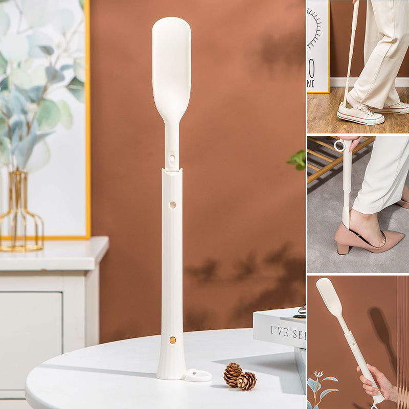 Telescopic adjustable length shoehorn