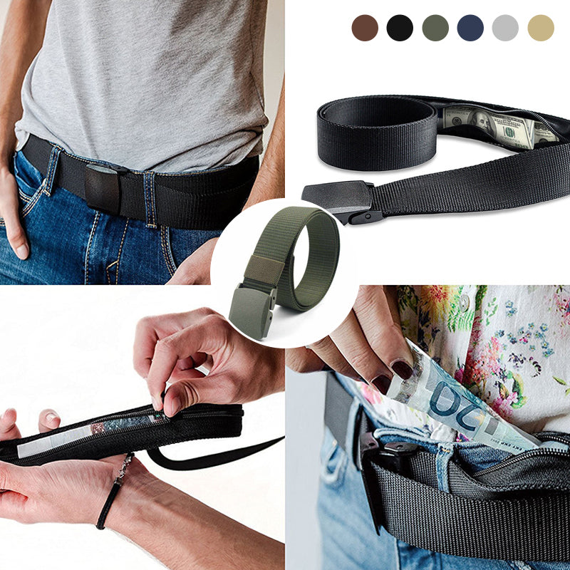 Anti-theft belt with hidden wallet