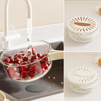 Multifunctional foldable handle drain bowl