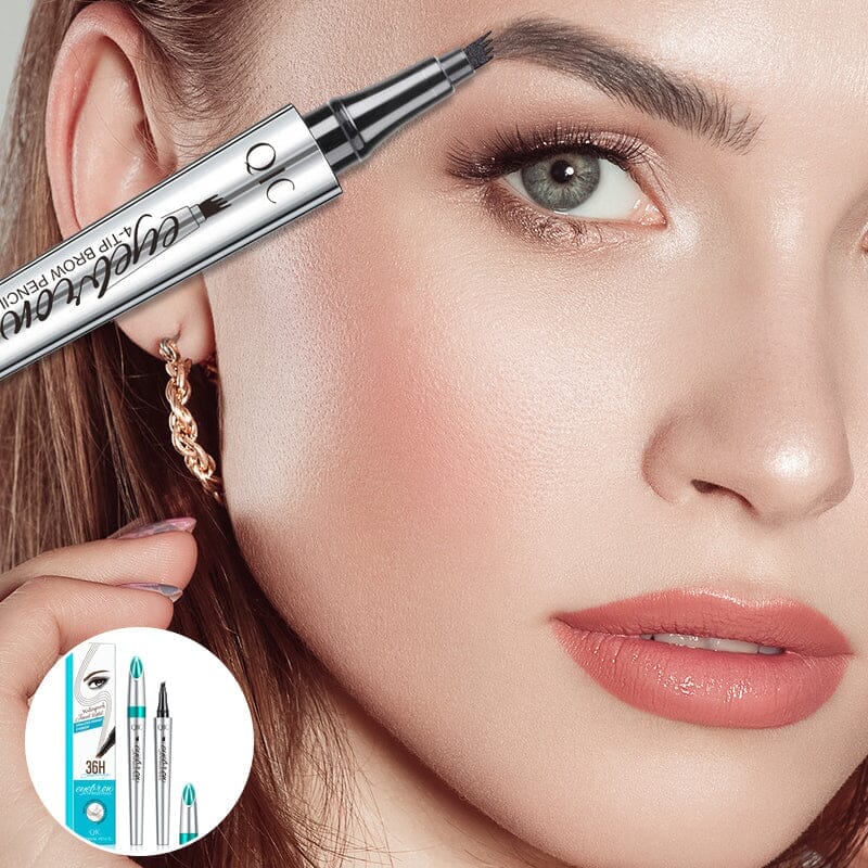 Waterproof 3D Eyebrow Pencil with 4 Fork Tips