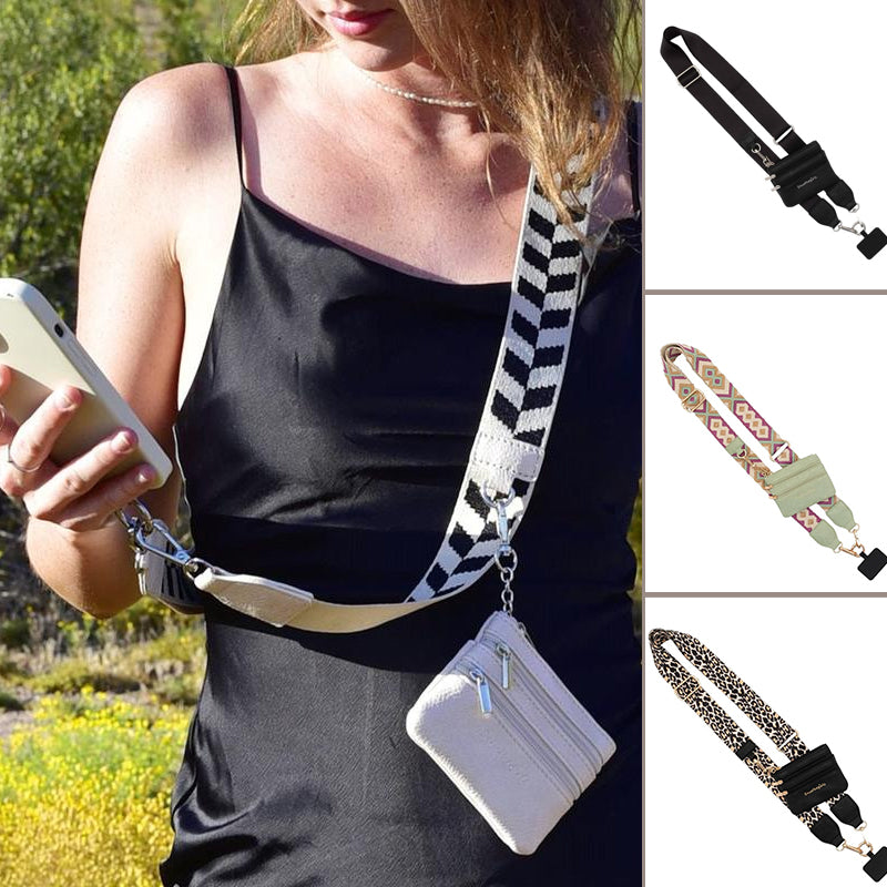 Phone strap with zipper pocket