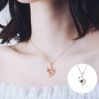 I love you roses bloom necklace in 100 languages gift set