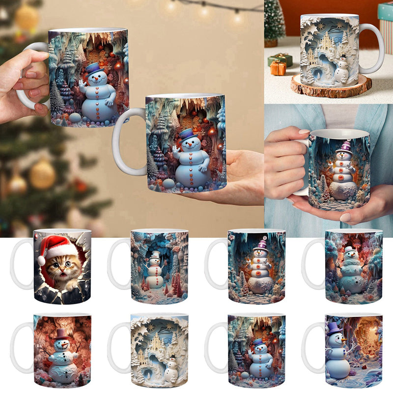 3D Christmas Snowman Mug