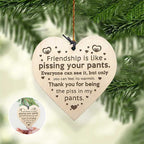 Friendship Wood Pendant Christmas Tree Decor (3 Pieces)