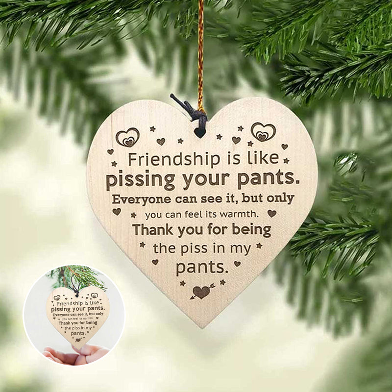 Friendship Wood Pendant Christmas Tree Decor (3 Pieces)