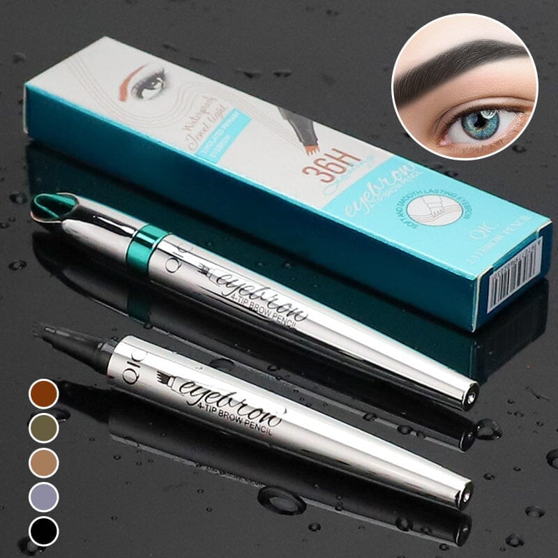 Waterproof 3D Microblading Eyebrow Pencil with 4 Fork Tips