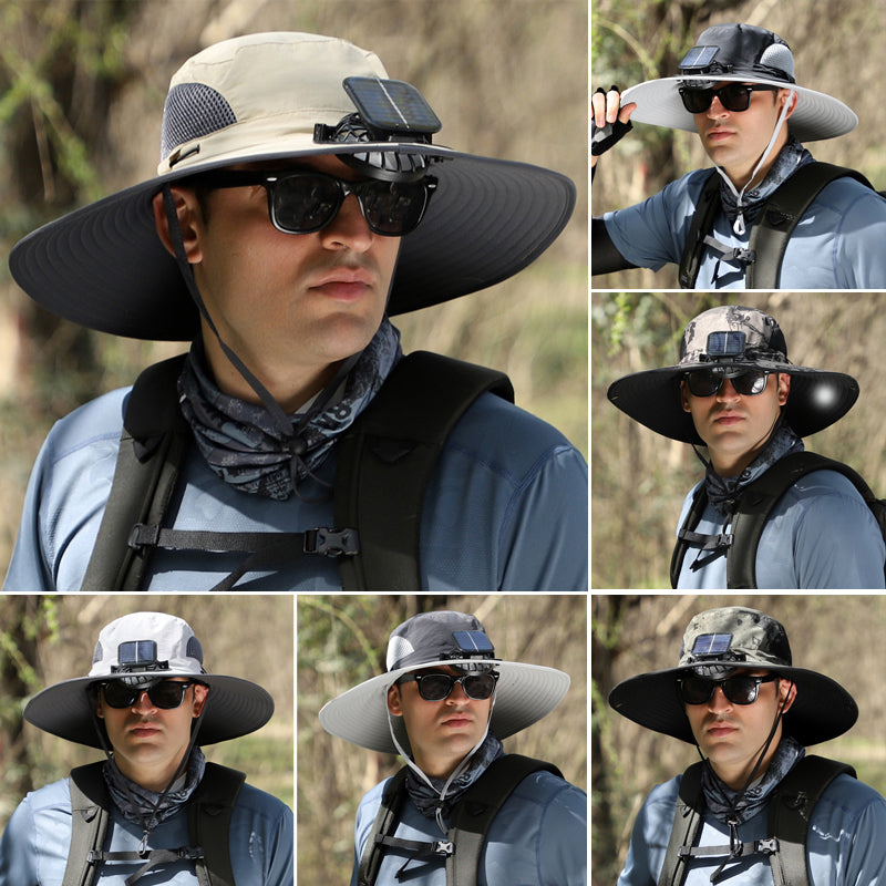 Solar and USB Charging Fan Outdoor Fishing Hat