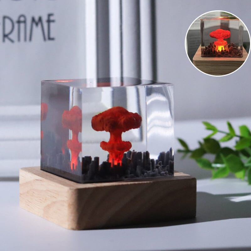 Resin lamp with explosive bombs