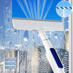 Window cleaning squeegee with spray function