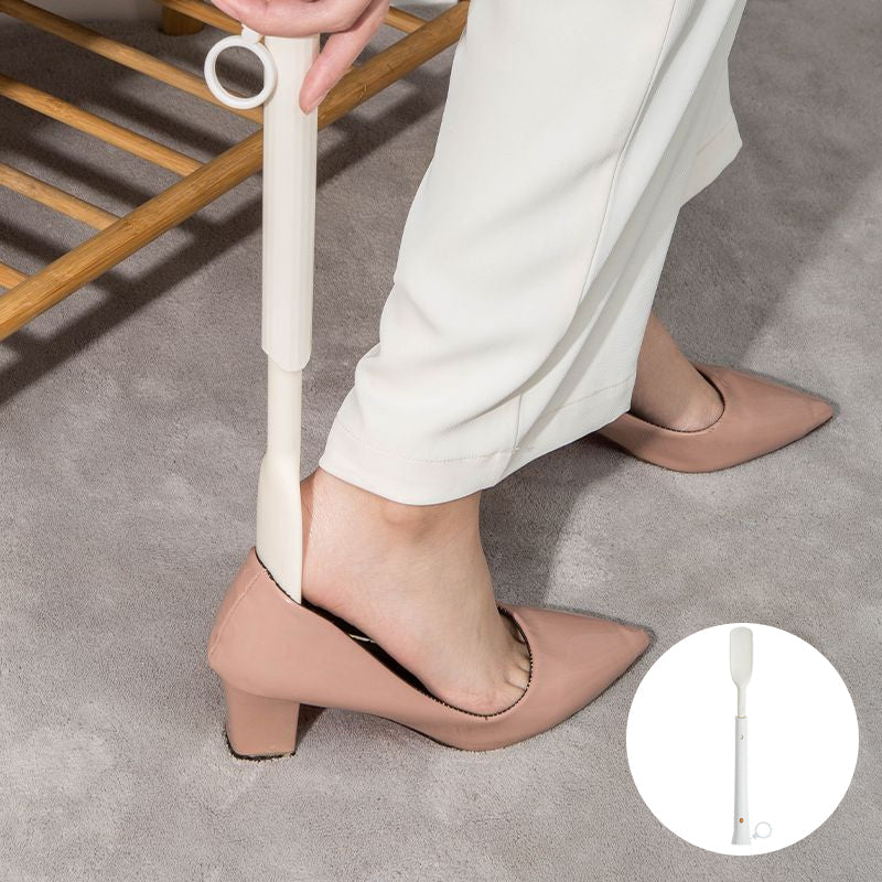 Telescopic adjustable length shoehorn
