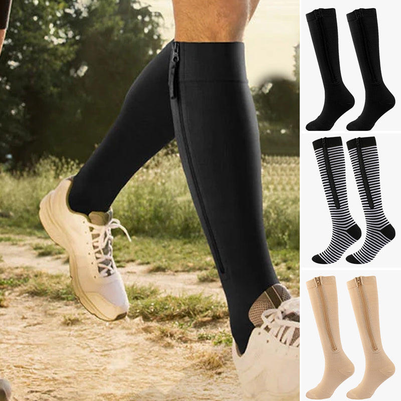 Elastic Compression Socks with Zipper
