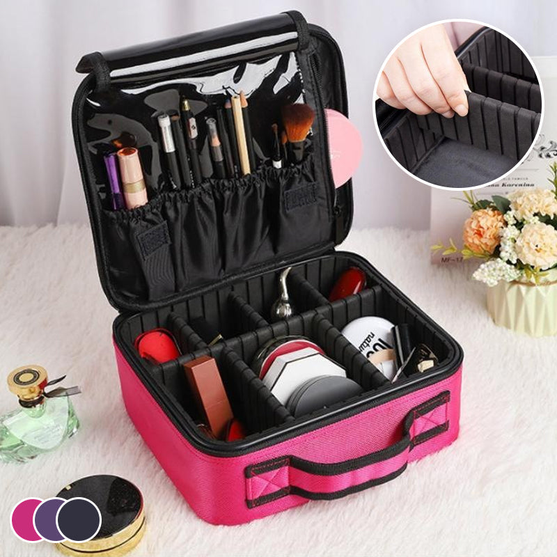 Makeup Cosmetic Storage Bag with Adjustable Compartment