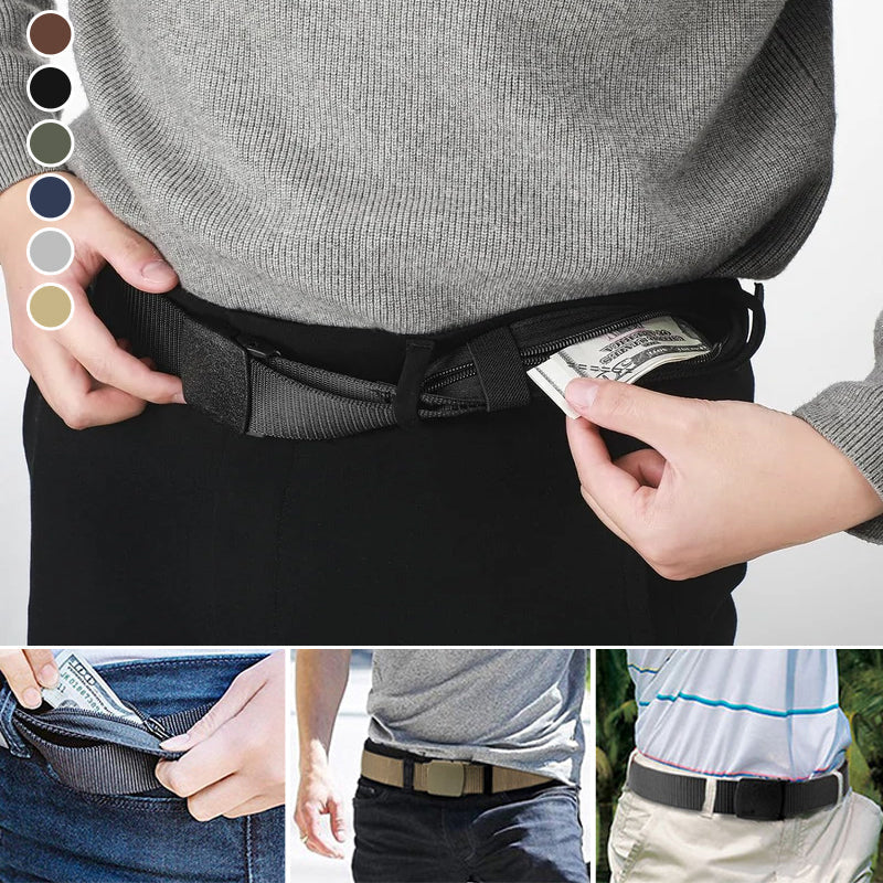 Anti-theft belt with hidden wallet