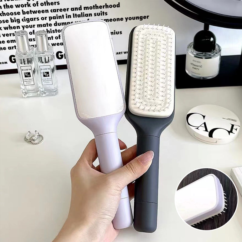Self-cleaning anti-static massage comb