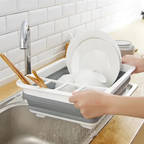 Foldable Dish Rack Kitchen Storage and Drain Tray for Tableware