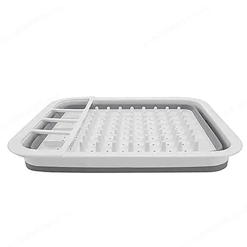 Foldable Dish Rack Kitchen Storage and Drain Tray for Tableware