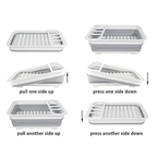 Foldable Dish Rack Kitchen Storage and Drain Tray for Tableware
