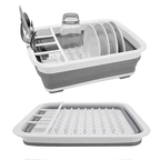 Foldable Dish Rack Kitchen Storage and Drain Tray for Tableware