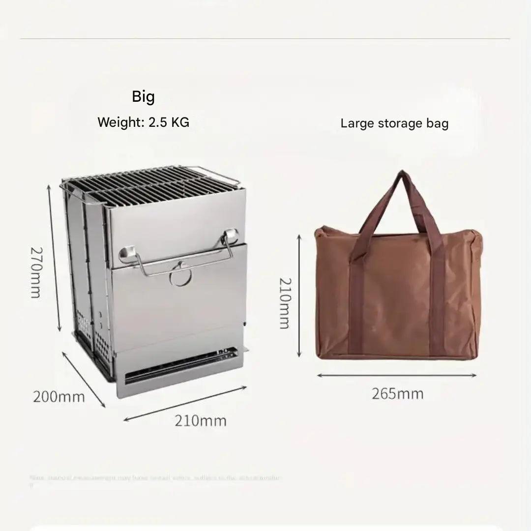 Foldable Stainless Steel Wood Stove - TrailFlame