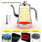 Food-Grade Stainless Steel Tea Kettle Long Mouth Teapot with Strainer