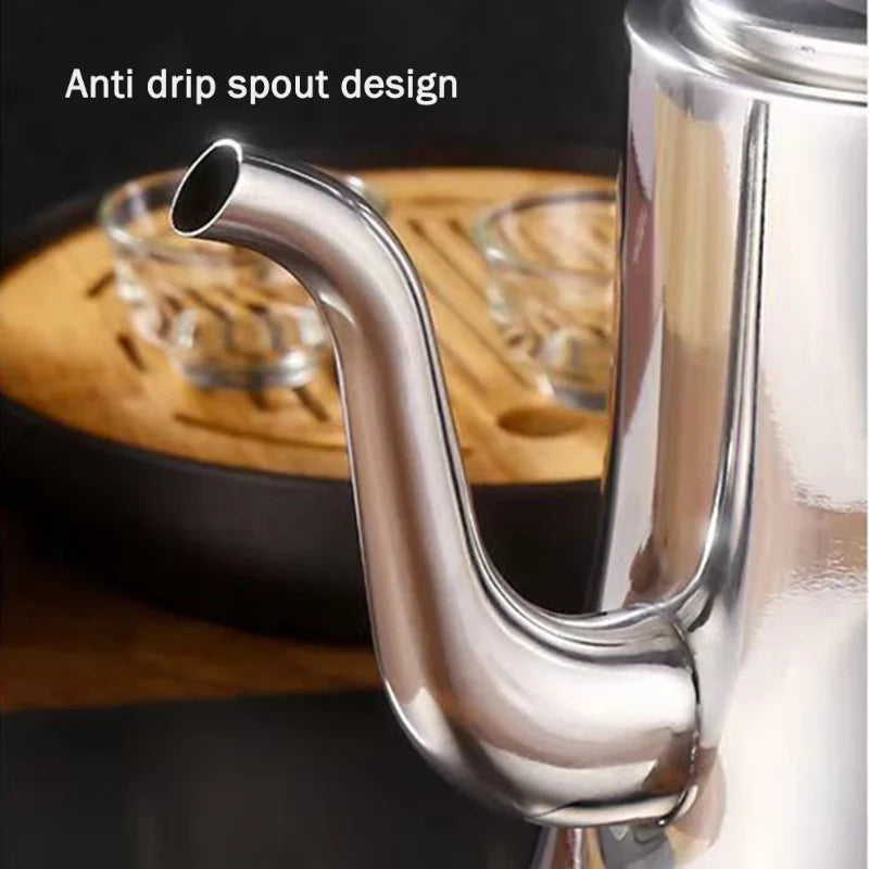 Food-Grade Stainless Steel Tea Kettle Long Mouth Teapot with Strainer
