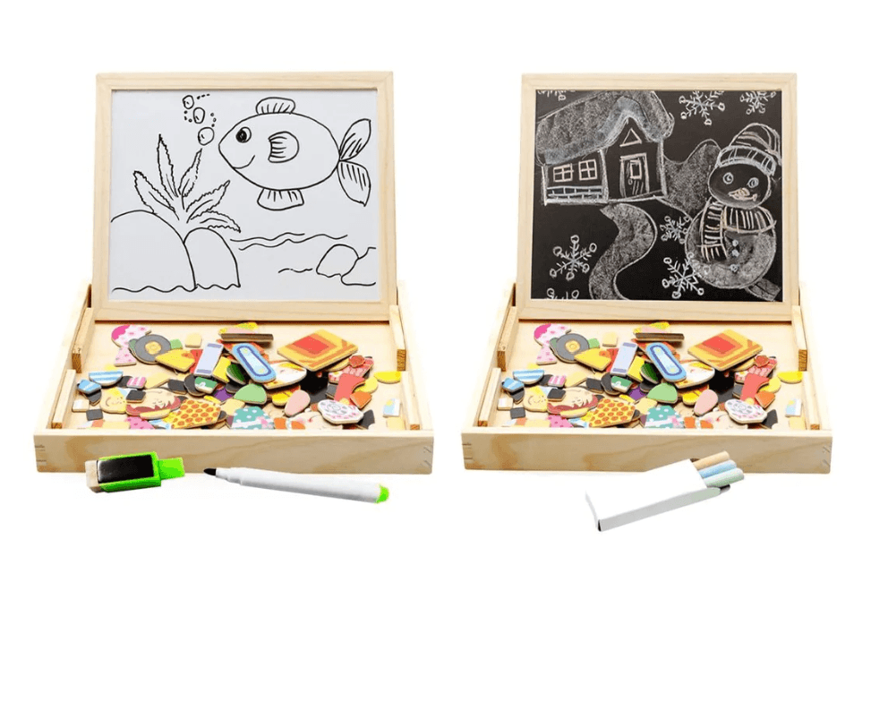 Magnetic & chalkboard drawing set for children