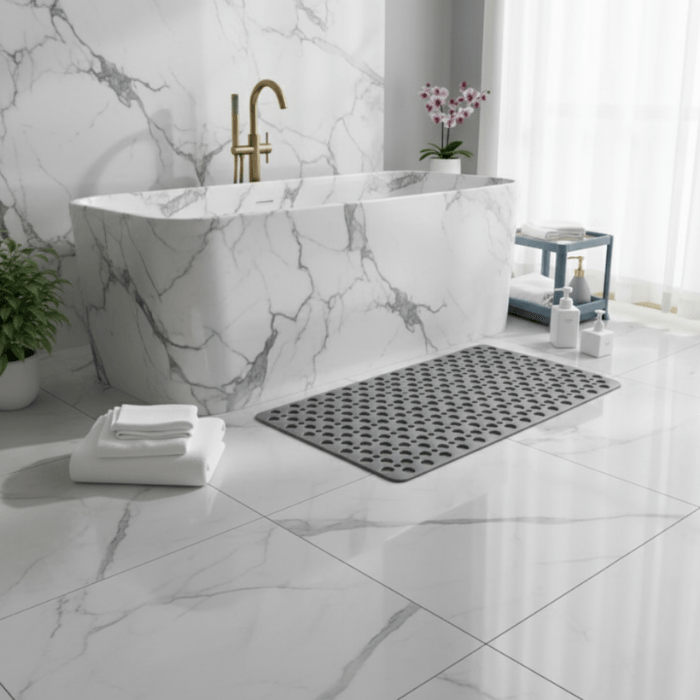 Non-Slip Shower Mat with Suction Cups, Water-Repellent Surface and Mold Resistance