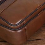 Men’s Leather Shoulder Bag | Genuine Cowhide Crossbody | Adjustable Strap