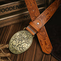 Men's Belt Western Style – Vegan Leather Belt with Sturdy Metal Buckle