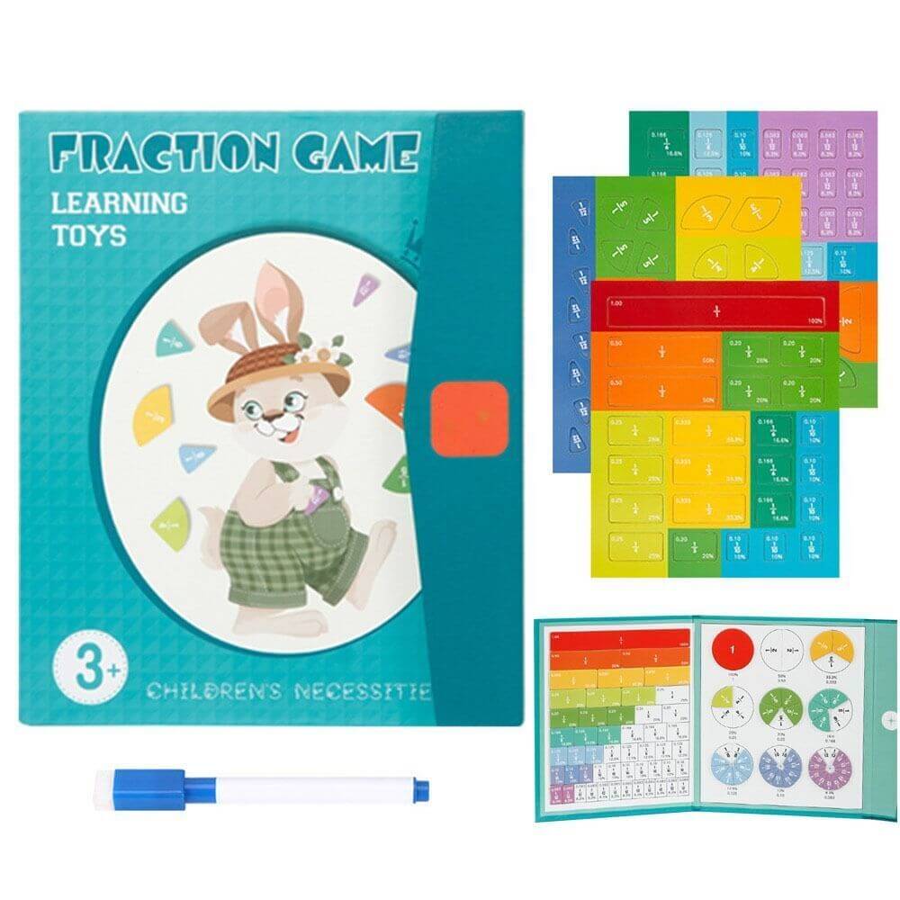 FracLuxe Magnetic Fraction Disc Set | Hands-on math learning tool for fractions and decimals