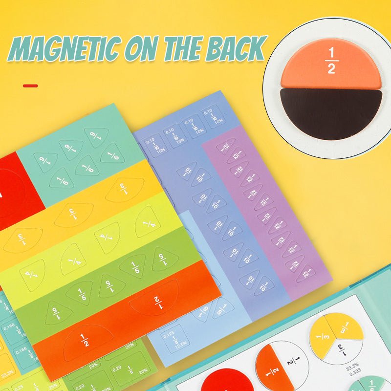 FracLuxe Magnetic Fraction Disc Set | Hands-on math learning tool for fractions and decimals