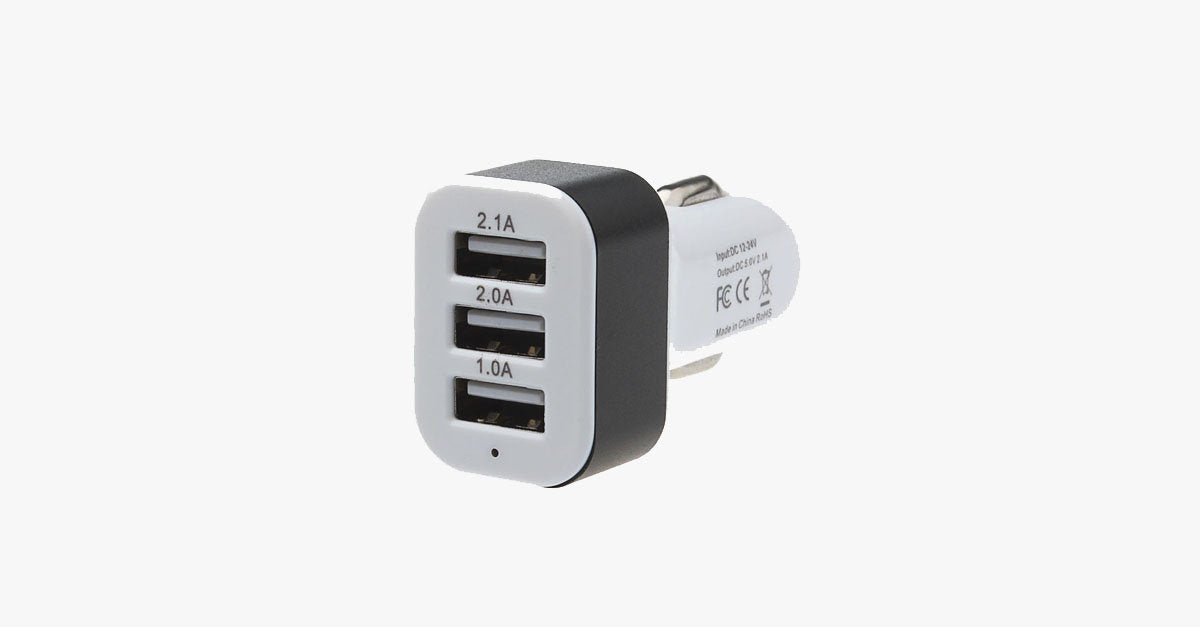 Universal 3-Port USB Car Charger – Easily charge multiple devices in your car!