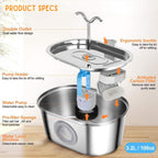 Cat Water Fountain | Silent Operation, Stainless Steel & Hygienic Design for Healthy Hydration