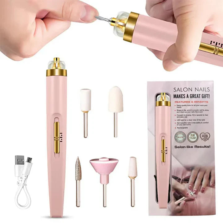 5-in-1 Electric Nail Care Device – Portable Manicure Tool with LED Light