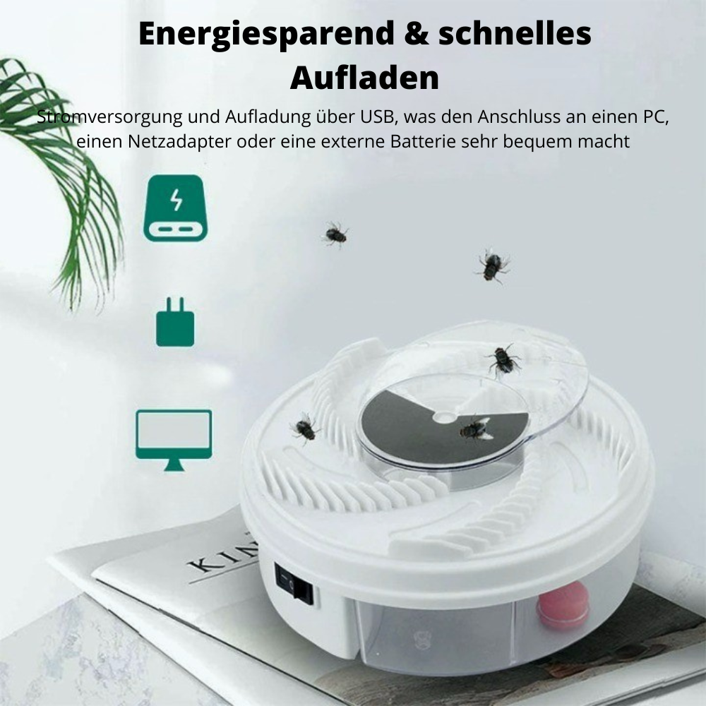 InsektoSilent Fly Trap with Rotation & Bait Chambers | Quiet & Eco-Friendly | For Indoor & Outdoor