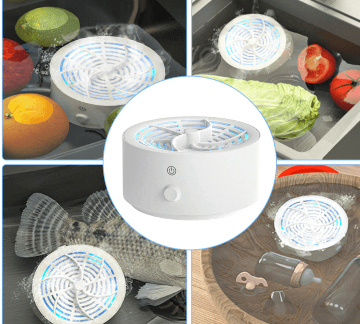 Battery-powered food cleaning agent Effective removal of pesticides and bacteria