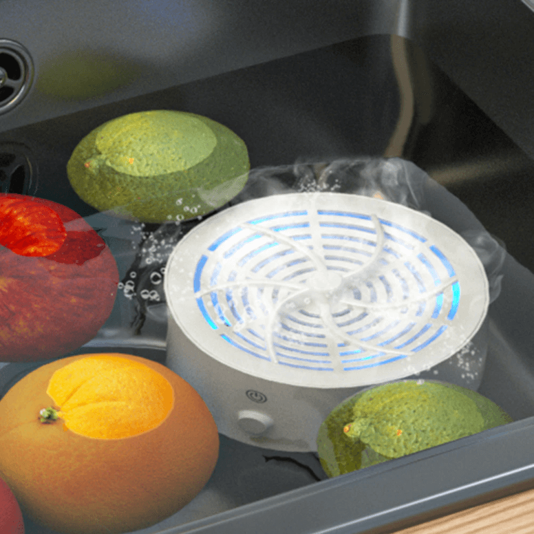 Battery-powered food cleaning agent Effective removal of pesticides and bacteria