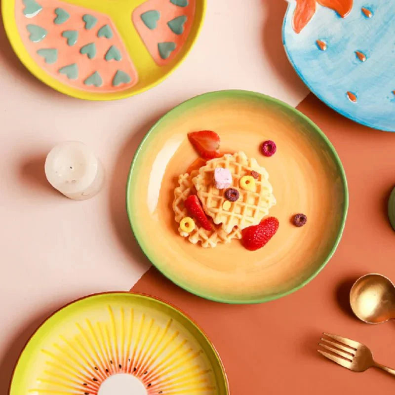 Vegetable Shapes Ceramic Salad Plate