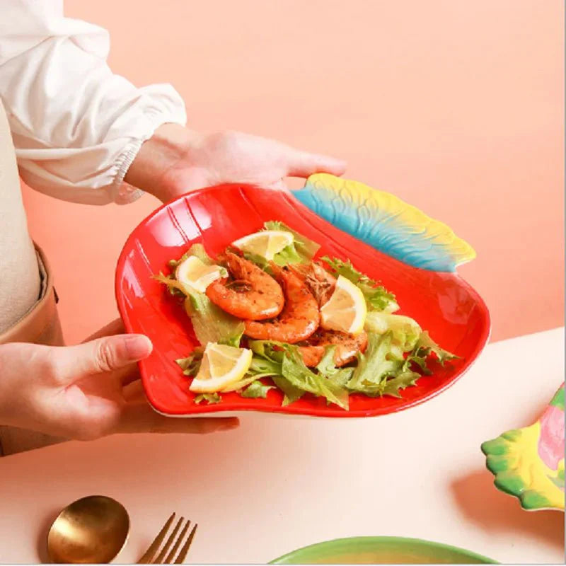 Vegetable Shapes Ceramic Salad Plate