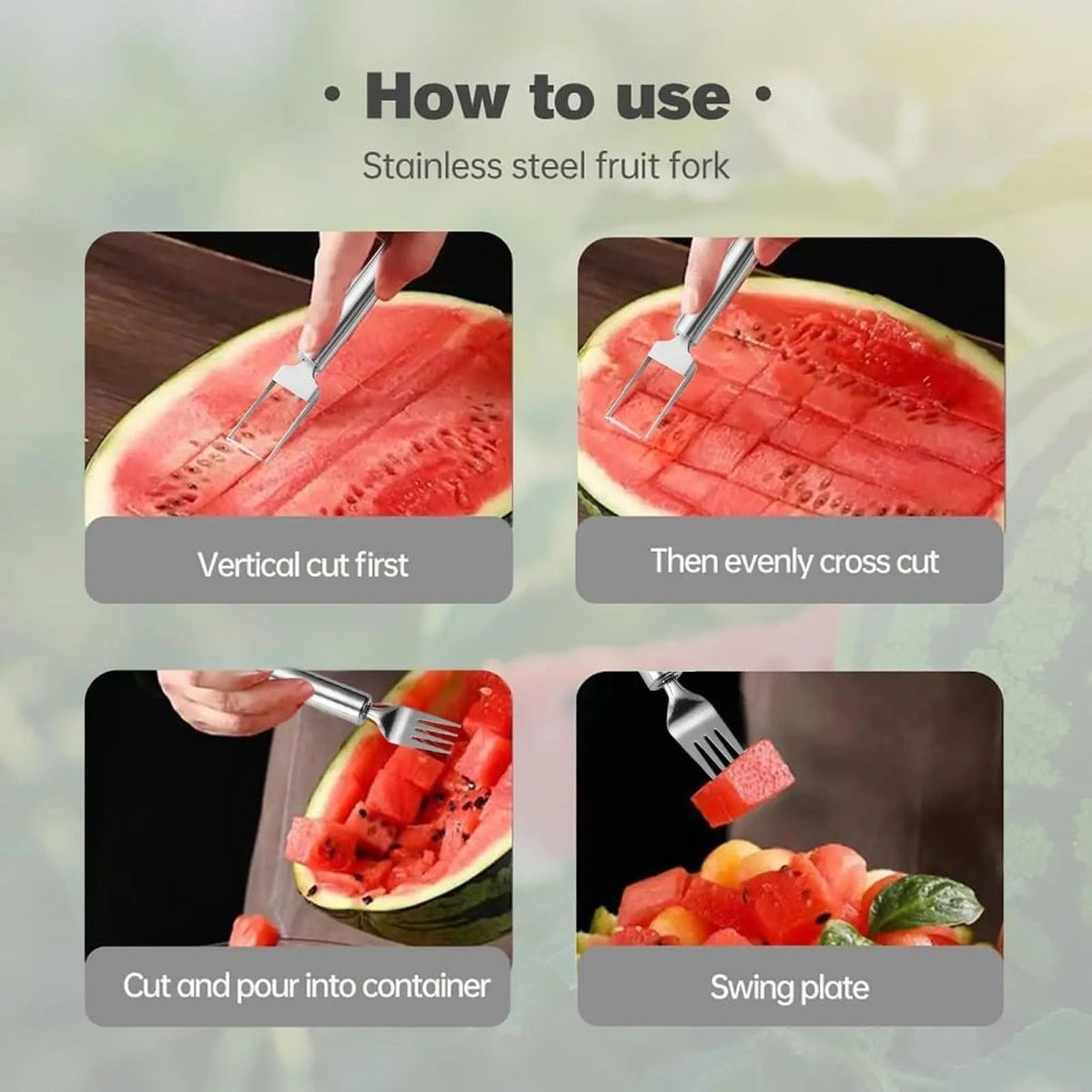 HandyFruit Pro – Dual Blade & Fork for Effortless Fruit Preparation