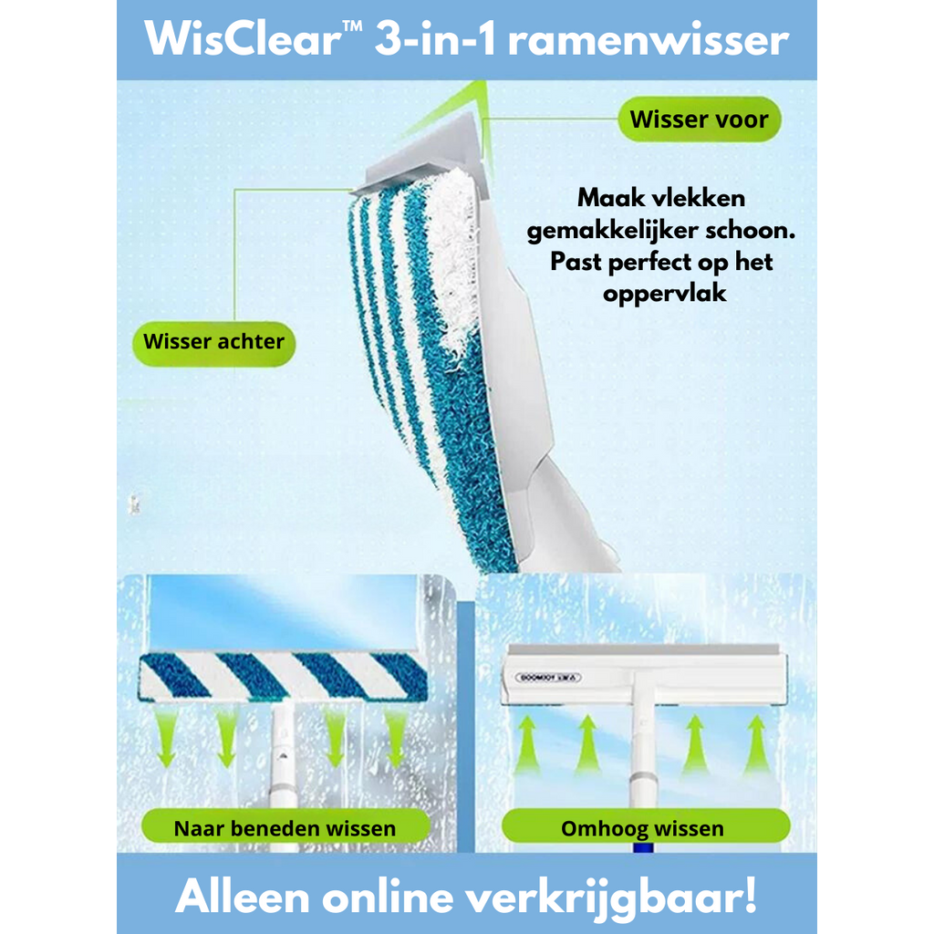 Functional 3-in-1 Window Squeegee - ClearView