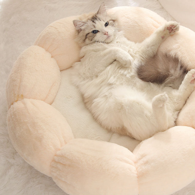 Deep Sleep Flower Shape Cat Bed