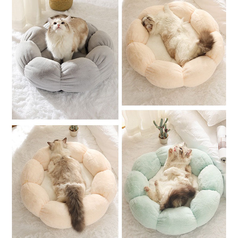 Deep Sleep Flower Shape Cat Bed
