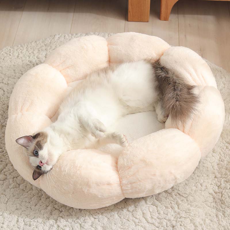 Deep Sleep Flower Shape Cat Bed