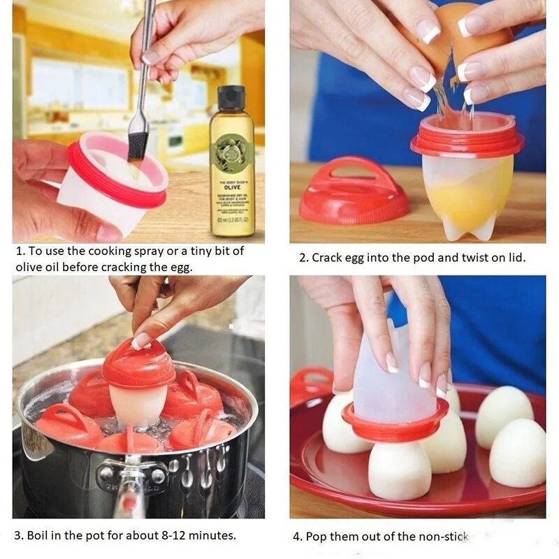 YolkCraft Egg Molder Cooking Pods | Easy Hard-Boiled & Poached Egg Maker | Dishwasher Safe