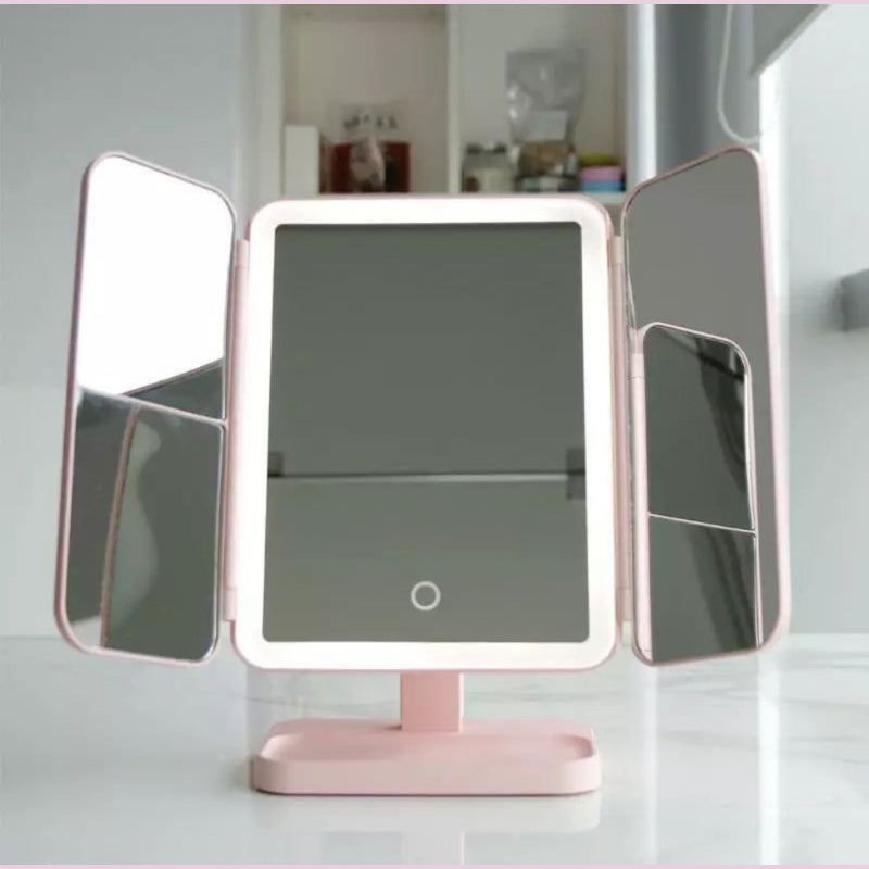 LED Makeup Mirror with 3 Light Colors & 360° Flexibility for Perfect Makeup