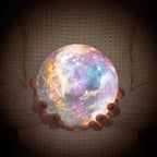 Galaxy Moon Lamp – 3D Printed Lunar Light with 16 Colors, Wooden Stand & Remote Control